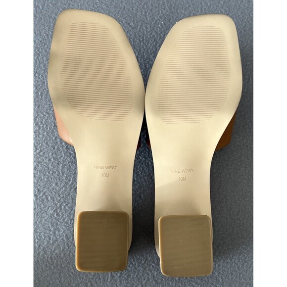 Nine West Pathi Women's Block Heel Sandals Tan Sz 10 M Pathi3 slip on NIB - Picture 8 of 10